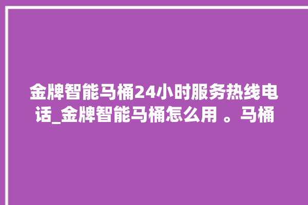 金牌智能马桶24小时服务热线电话_金牌智能马桶怎么用 。马桶