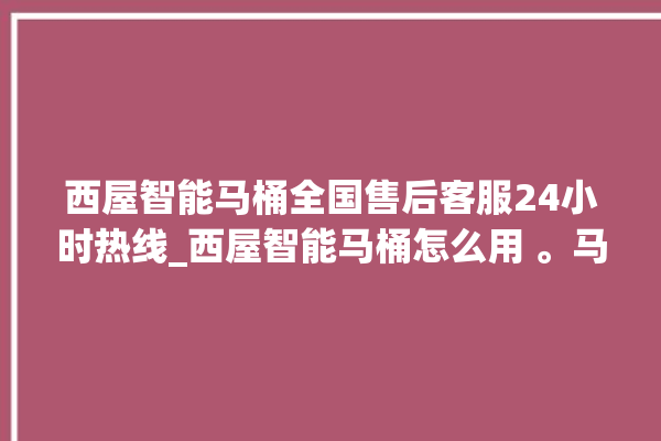 西屋智能马桶全国售后客服24小时热线_西屋智能马桶怎么用 。马桶