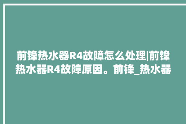 前锋热水器R4故障怎么处理|前锋热水器R4故障原因。前锋_热水器