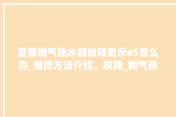 夏普燃气热水器故障显示e5怎么办_维修方法介绍。故障_燃气热水器