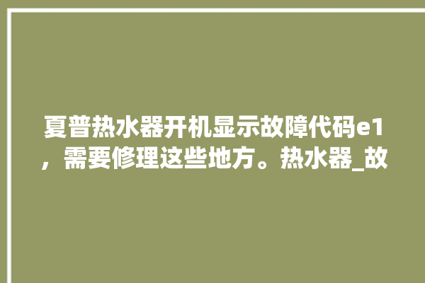 夏普热水器开机显示故障代码e1，需要修理这些地方。热水器_故障