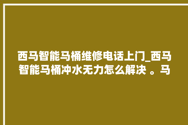 西马智能马桶维修电话上门_西马智能马桶冲水无力怎么解决 。马桶