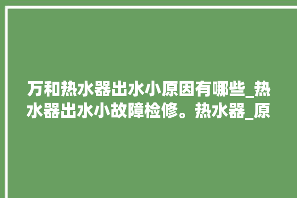 万和热水器出水小原因有哪些_热水器出水小故障检修。热水器_原因