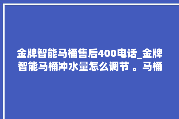 金牌智能马桶售后400电话_金牌智能马桶冲水量怎么调节 。马桶