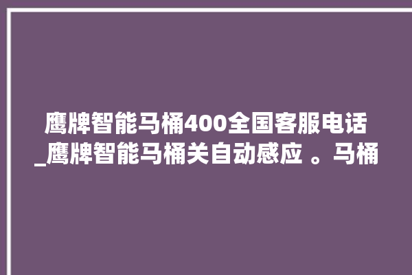 鹰牌智能马桶400全国客服电话_鹰牌智能马桶关自动感应 。马桶