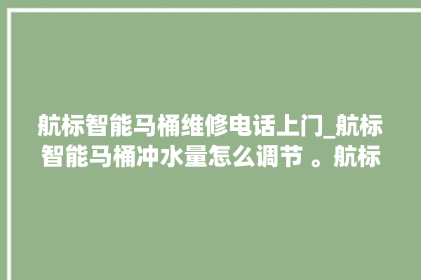 航标智能马桶维修电话上门_航标智能马桶冲水量怎么调节 。航标