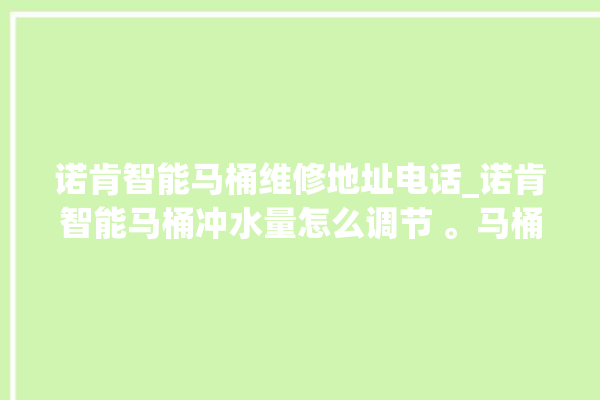 诺肯智能马桶维修地址电话_诺肯智能马桶冲水量怎么调节 。马桶