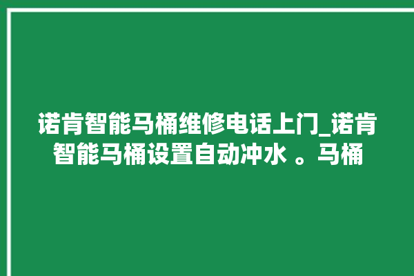 诺肯智能马桶维修电话上门_诺肯智能马桶设置自动冲水 。马桶