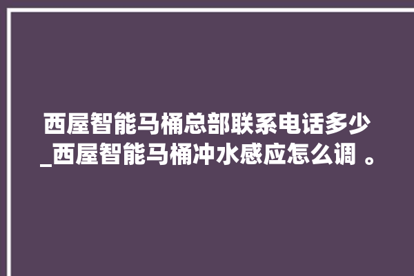 西屋智能马桶总部联系电话多少_西屋智能马桶冲水感应怎么调 。马桶