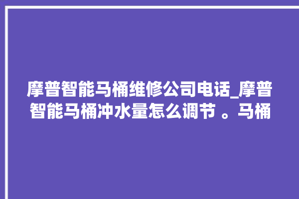 摩普智能马桶维修公司电话_摩普智能马桶冲水量怎么调节 。马桶