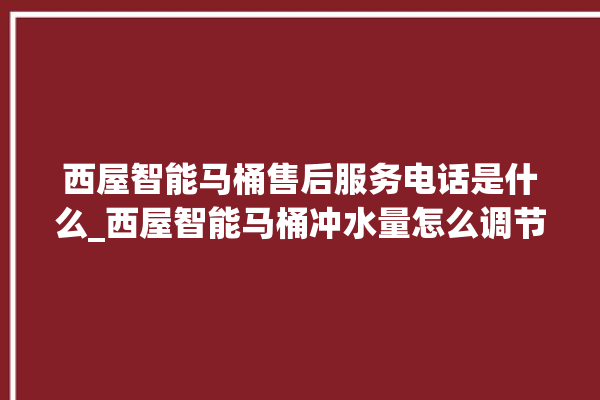 西屋智能马桶售后服务电话是什么_西屋智能马桶冲水量怎么调节 。马桶