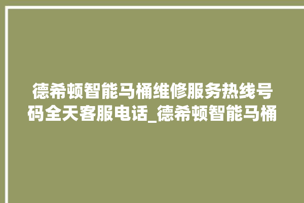 德希顿智能马桶维修服务热线号码全天客服电话_德希顿智能马桶怎么用 。马桶