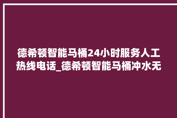 德希顿智能马桶24小时服务人工热线电话_德希顿智能马桶冲水无力怎么解决 。马桶