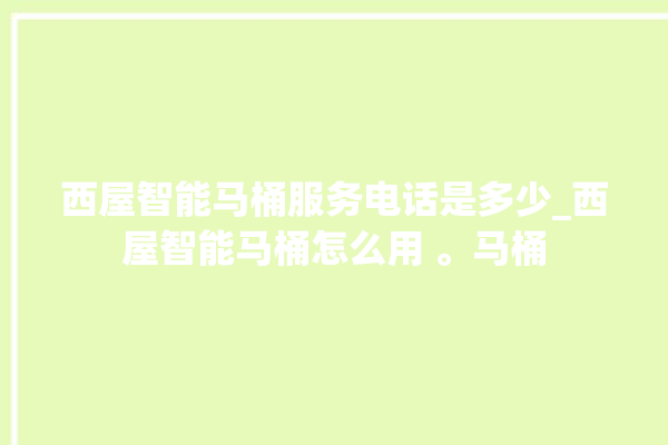 西屋智能马桶服务电话是多少_西屋智能马桶怎么用 。马桶