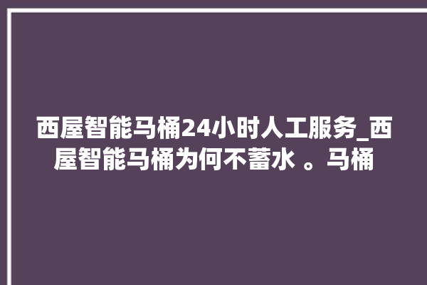 西屋智能马桶24小时人工服务_西屋智能马桶为何不蓄水 。马桶