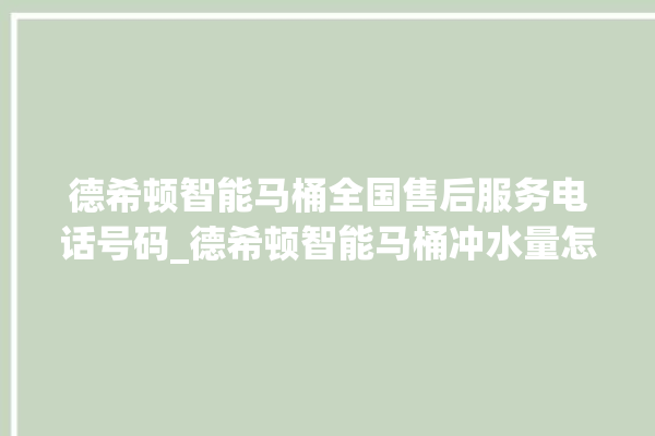 德希顿智能马桶全国售后服务电话号码_德希顿智能马桶冲水量怎么调节 。马桶