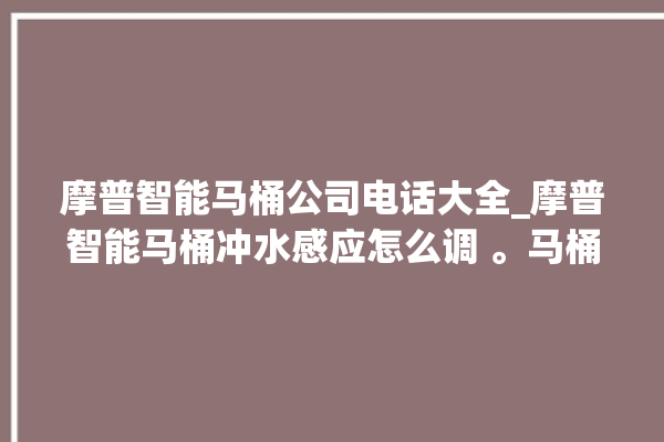 摩普智能马桶公司电话大全_摩普智能马桶冲水感应怎么调 。马桶