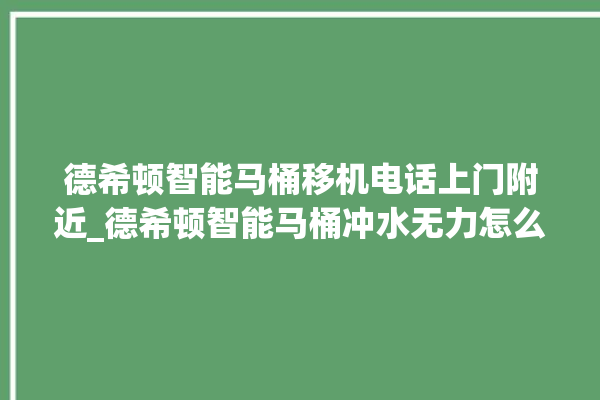 德希顿智能马桶移机电话上门附近_德希顿智能马桶冲水无力怎么解决 。马桶