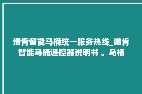 诺肯智能马桶统一服务热线_诺肯智能马桶遥控器说明书 。马桶