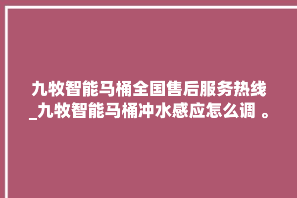 九牧智能马桶全国售后服务热线_九牧智能马桶冲水感应怎么调 。马桶