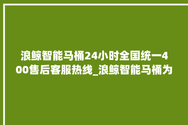 浪鲸智能马桶24小时全国统一400售后客服热线_浪鲸智能马桶为何不蓄水 。马桶