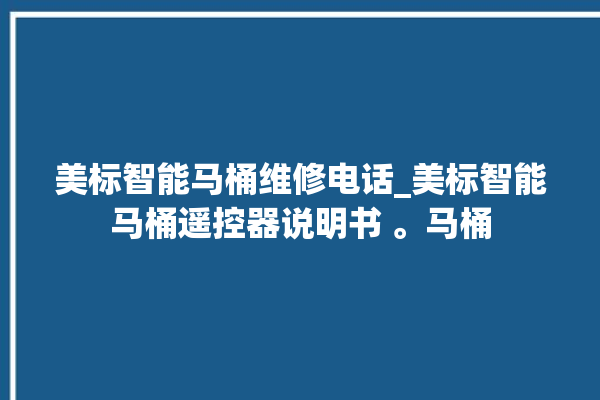 美标智能马桶维修电话_美标智能马桶遥控器说明书 。马桶