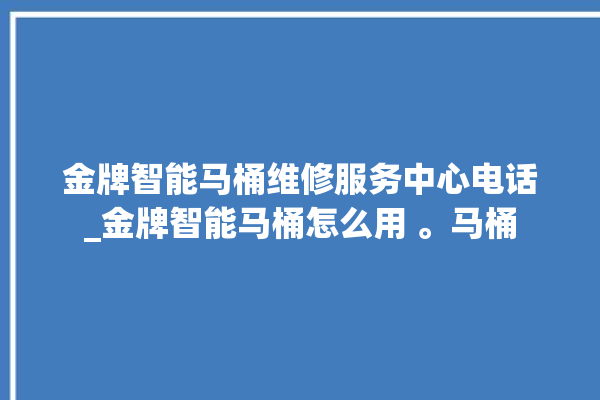 金牌智能马桶维修服务中心电话_金牌智能马桶怎么用 。马桶