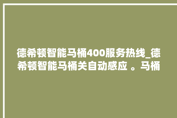 德希顿智能马桶400服务热线_德希顿智能马桶关自动感应 。马桶