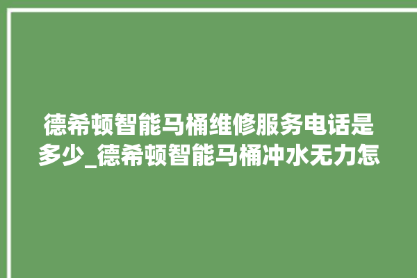 德希顿智能马桶维修服务电话是多少_德希顿智能马桶冲水无力怎么解决 。马桶