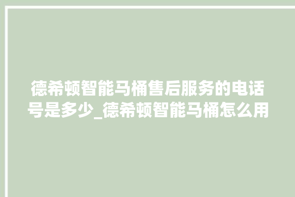 德希顿智能马桶售后服务的电话号是多少_德希顿智能马桶怎么用 。马桶