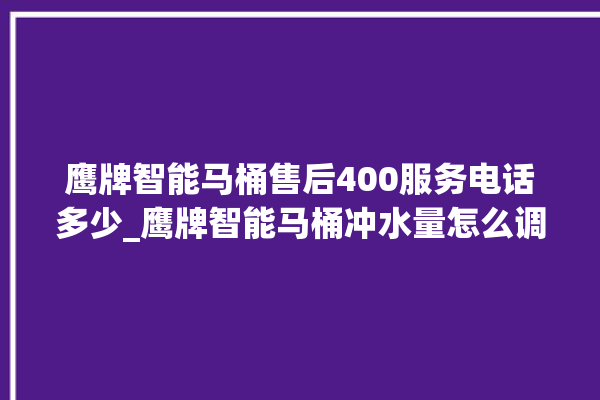 鹰牌智能马桶售后400服务电话多少_鹰牌智能马桶冲水量怎么调节 。马桶