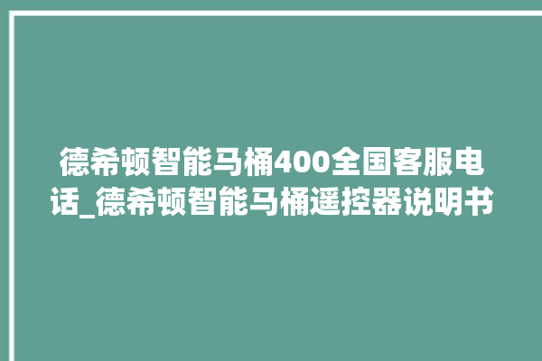 德希顿智能马桶400全国客服电话_德希顿智能马桶遥控器说明书 。马桶