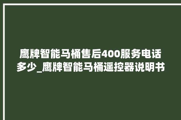 鹰牌智能马桶售后400服务电话多少_鹰牌智能马桶遥控器说明书 。马桶