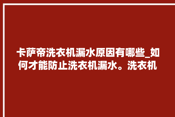 卡萨帝洗衣机漏水原因有哪些_如何才能防止洗衣机漏水。洗衣机_原因