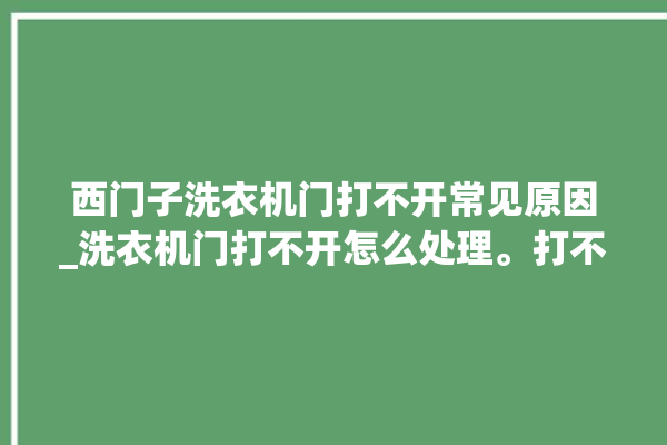 西门子洗衣机门打不开常见原因_洗衣机门打不开怎么处理。打不开_洗衣机