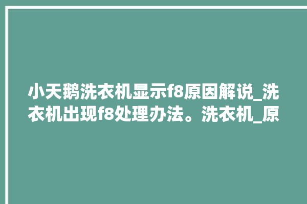 小天鹅洗衣机显示f8原因解说_洗衣机出现f8处理办法。洗衣机_原因