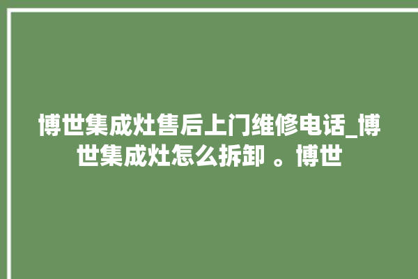 博世集成灶售后上门维修电话_博世集成灶怎么拆卸 。博世