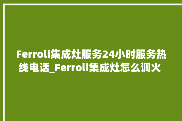 Ferroli集成灶服务24小时服务热线电话_Ferroli集成灶怎么调火 。热线电话