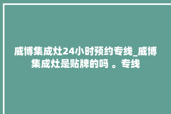 威博集成灶24小时预约专线_威博集成灶是贴牌的吗 。专线