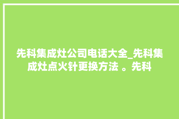 先科集成灶公司电话大全_先科集成灶点火针更换方法 。先科