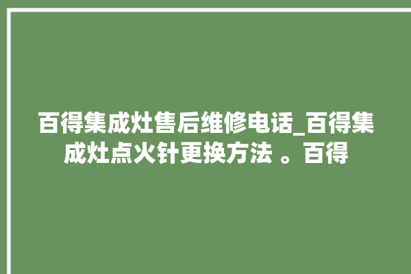 百得集成灶售后维修电话_百得集成灶点火针更换方法 。百得