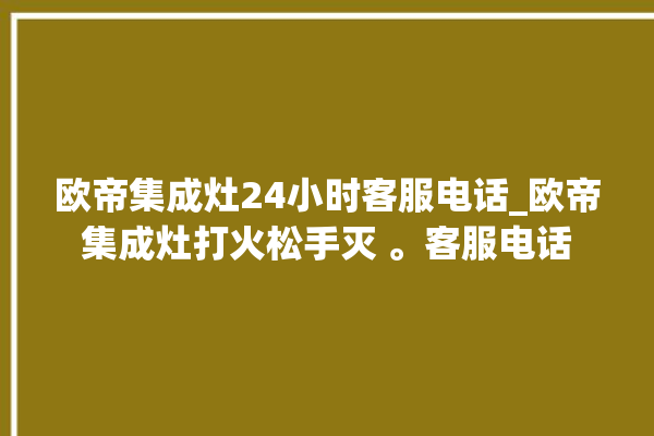 欧帝集成灶24小时客服电话_欧帝集成灶打火松手灭 。客服电话