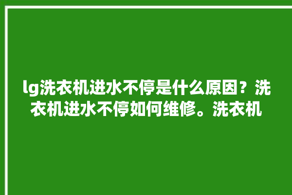 lg洗衣机进水不停是什么原因？洗衣机进水不停如何维修。洗衣机_lg