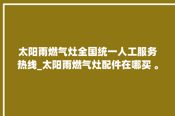 太阳雨燃气灶全国统一人工服务热线_太阳雨燃气灶配件在哪买 。燃气灶