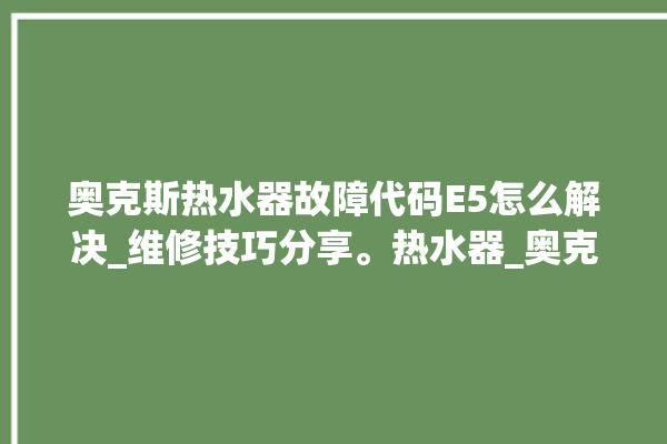 奥克斯热水器故障代码E5怎么解决_维修技巧分享。热水器_奥克斯