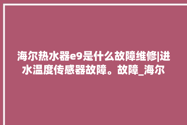 海尔热水器e9是什么故障维修|进水温度传感器故障。故障_海尔