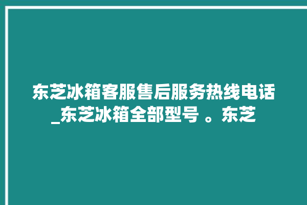 东芝冰箱客服售后服务热线电话_东芝冰箱全部型号 。东芝