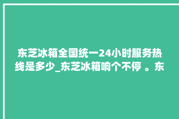 东芝冰箱全国统一24小时服务热线是多少_东芝冰箱响个不停 。东芝