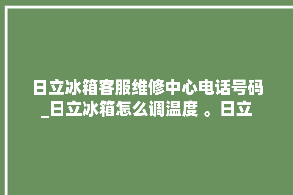 日立冰箱客服维修中心电话号码_日立冰箱怎么调温度 。日立