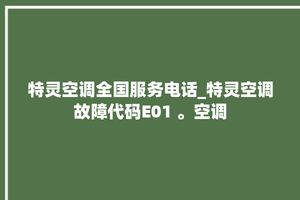 特灵空调全国服务电话_特灵空调故障代码E01 。空调